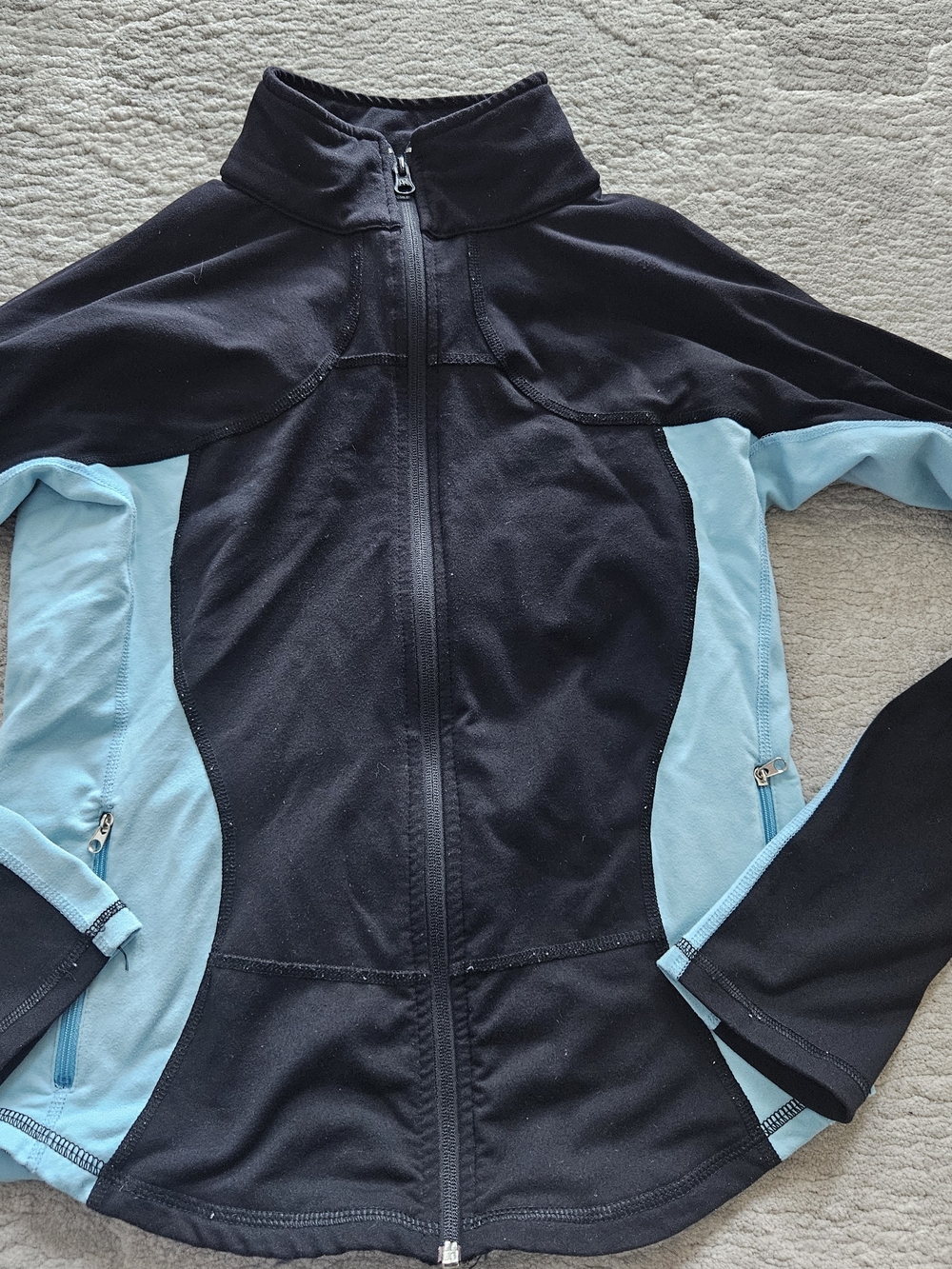 Lululemon Light Blue and Black Women's Zip-Up Jacket